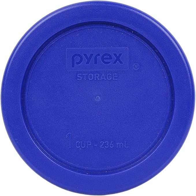 Pyrex Food Storage Plastic Replacement Lid Set (Cobalt Blue, Dark Blue)
