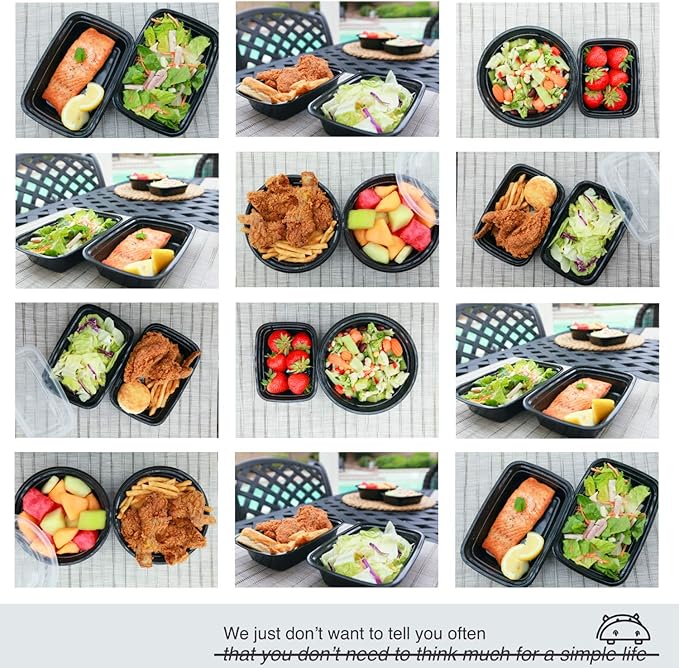 PARTYHIPPO Small Meal Prep Containers Single Lids, 12 OZ [25-Pack] Food Storage Bento BPA Free | Stackable | Reusable Lunch Boxes, Microwave/Dishwasher, Freezer Safe,Portion Control (12 OZ 25 pack)
