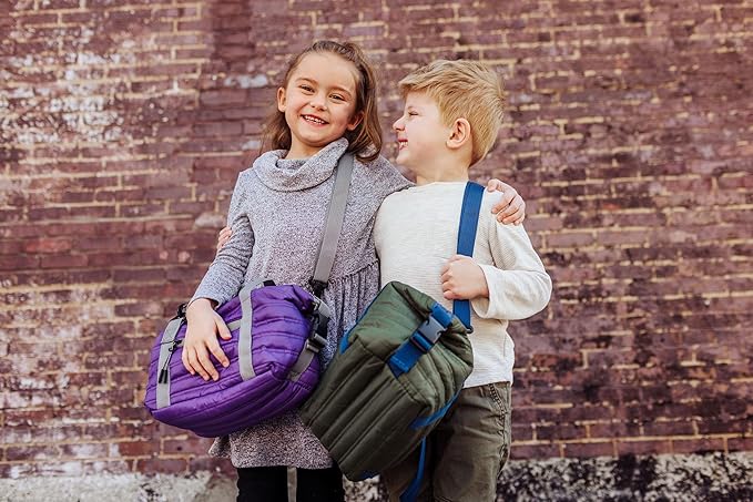 PICNIC TIME Midday Quilted Washable Insulated Lunch Bag, Soft-sided Lunch Box, Lunch Cooler Bag, (Green)
