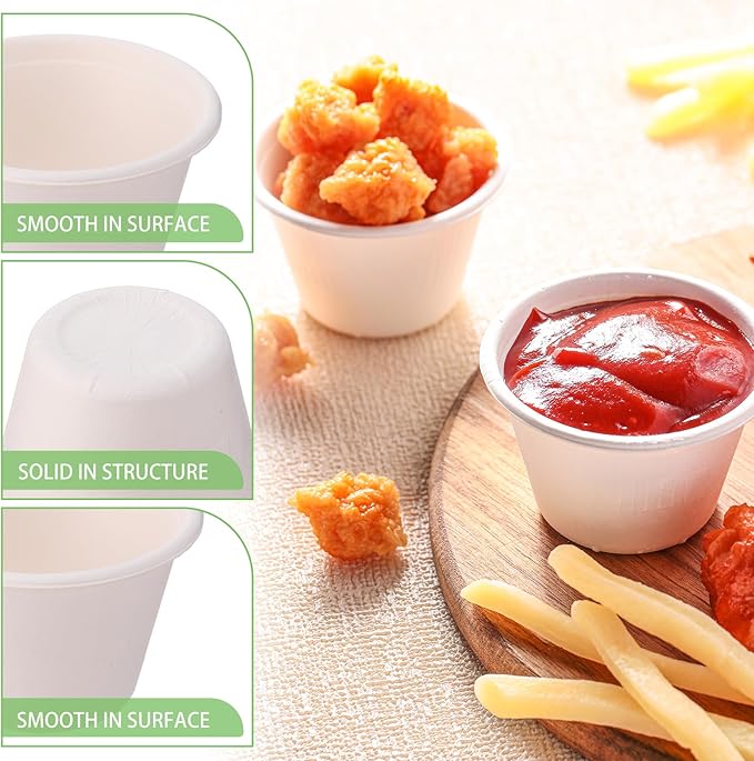 Zubebe 800-Pack Disposable Souffle Cups - 4 oz Paper Snack Cups - Mini Food Portion Containers for Parties, Picnics, Barbecues and Travel (White)