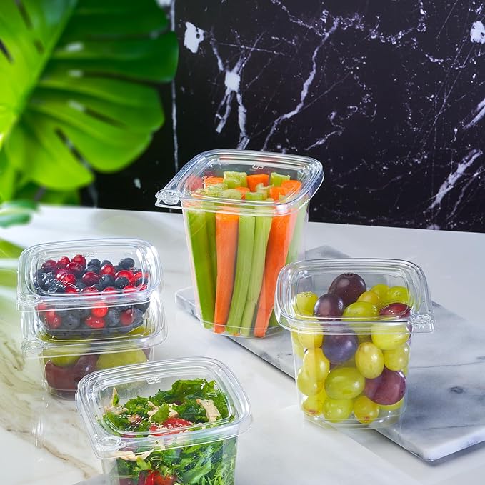 12 oz Tamper Evident Square Deli Container - Lids Sold Separately - for Accessories, Lego, Crafts, Candy, Cookie, Dessert, Snack, Fruit (Case of 500)