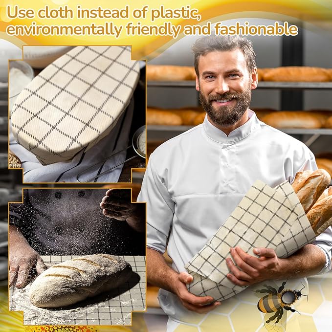 17 x 23 Inch Reusable Beeswax Food Wrap for Bread Sandwich Wrapper Beeswax Paper Organic Bowl Dishes Covers Sustainable Food Cheese Fruit Snacks Storage Containers Keeper
