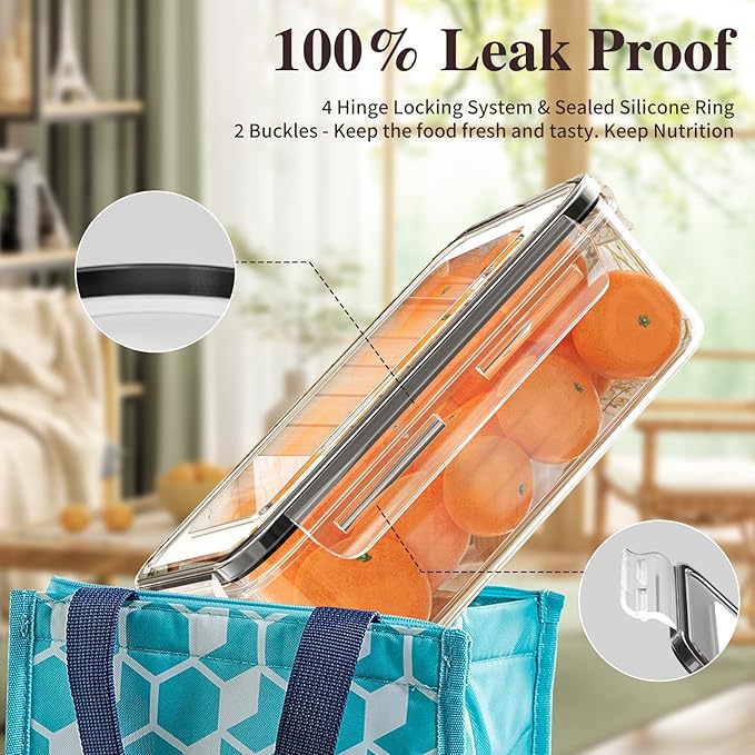 40-Piece Food Storage Containers with Lids(20 Containers & 20 Lids), Plastic Food Containers for Pantry & Kitchen Storage and Organization, BPA-Free, Leak Proof, Reusable with Labels & Pen