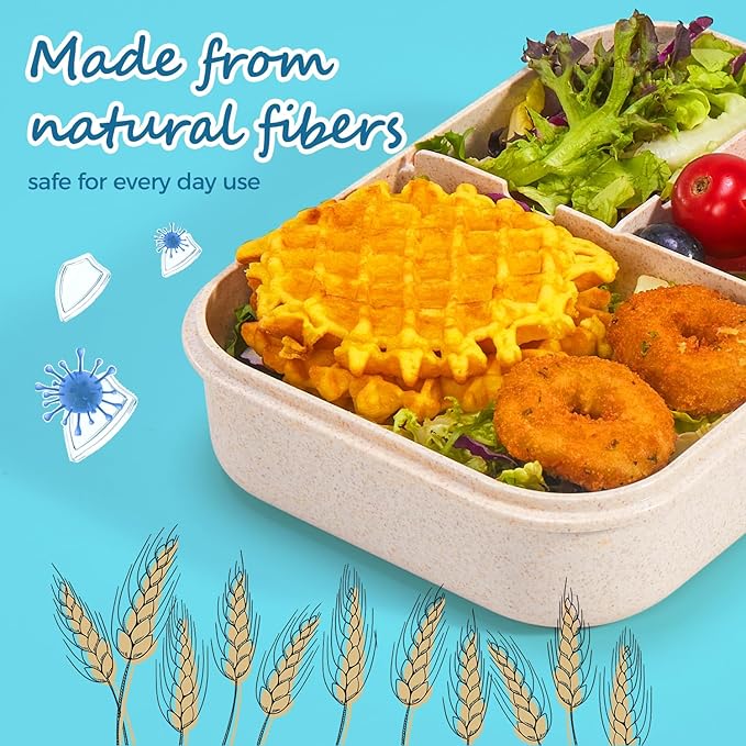 MISS BIG Bento Box for Kids,Ideal Leak Proof,Mom’s Choice Kids Lunch Box, No BPAs and No Chemical Dyes,Microwave and Dishwasher Safe Lunch Containers(White)