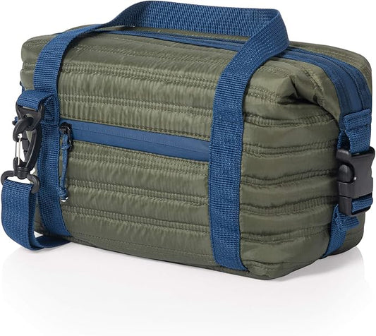 PICNIC TIME Midday Quilted Washable Insulated Lunch Bag, Soft-sided Lunch Box, Lunch Cooler Bag, (Green)