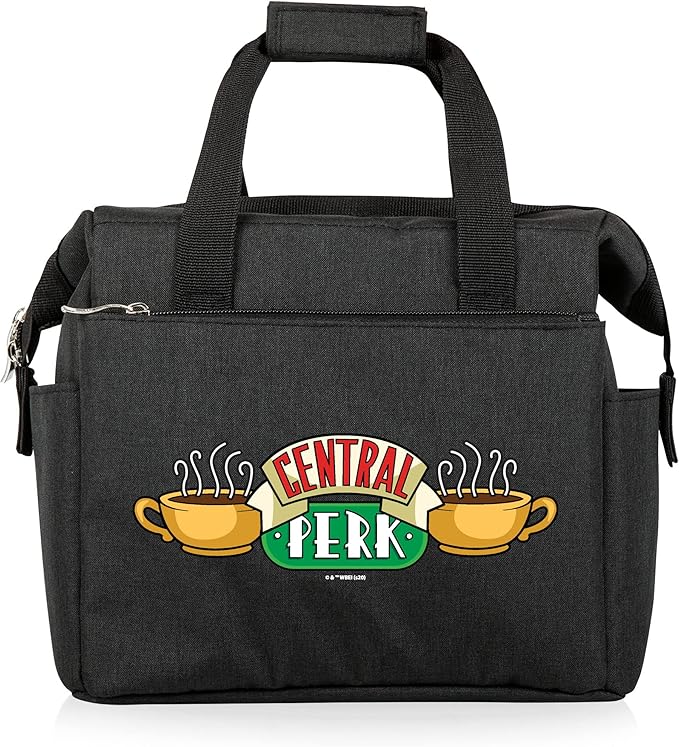 PICNIC TIME Friends Central Perk On The Go Lunch Bag, Soft Cooler Lunch Box, Insulated Lunch Bag, (Black)