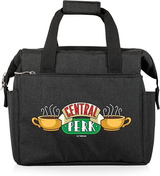 PICNIC TIME Friends Central Perk On The Go Lunch Bag, Soft Cooler Lunch Box, Insulated Lunch Bag, (Black)