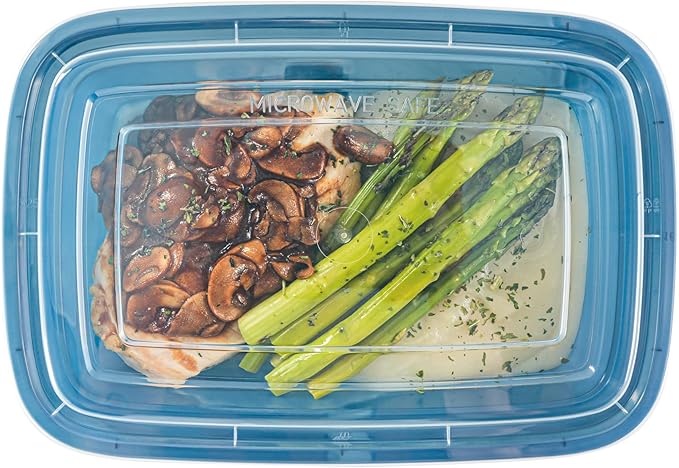 Restaurantware Asporto 38 Ounce Take Out Containers, 100 Food Containers With Lids - Microwavable, Disposable, Midnight Blue Plastic To Go Food Containers, No BPA, For Take Out And Delivery
