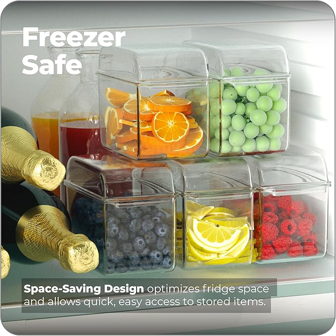 Prime Home Direct Ice Chilled Condiment Caddy | 5 Containers & 5 Lids | BPA Free | Hosting Party Supplies Serving Tray Platter | Buffet, Food Server, Fruit, Garnish, Mimosa, Salad, Taco Bar Organizer