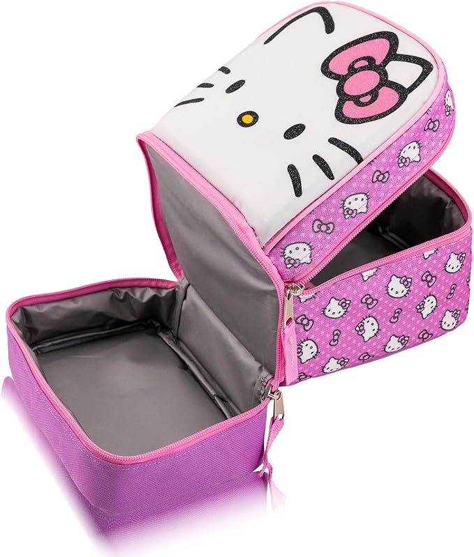 Fast Forward Sanrio Hello Kitty Lunch Box for Kids | Insulated Lunch Bag Lunch Box for Girls, Boys, Unisex | Hello Kitty and Friends Pink Reusable Lunchbox