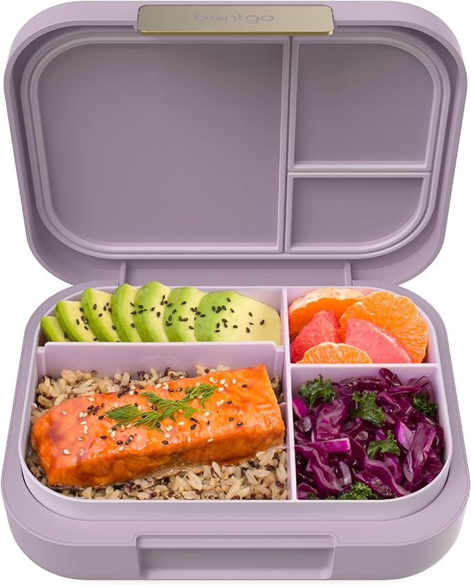Bentgo Modern - Leak-Resistant Bento Lunch Box For Adults, Teens, & Larger Appetites; Reusable BPA-Free Meal Prep Container with 3 or 4 Compartments, Dishwasher/Microwave Safe; 44oz (Orchid)
