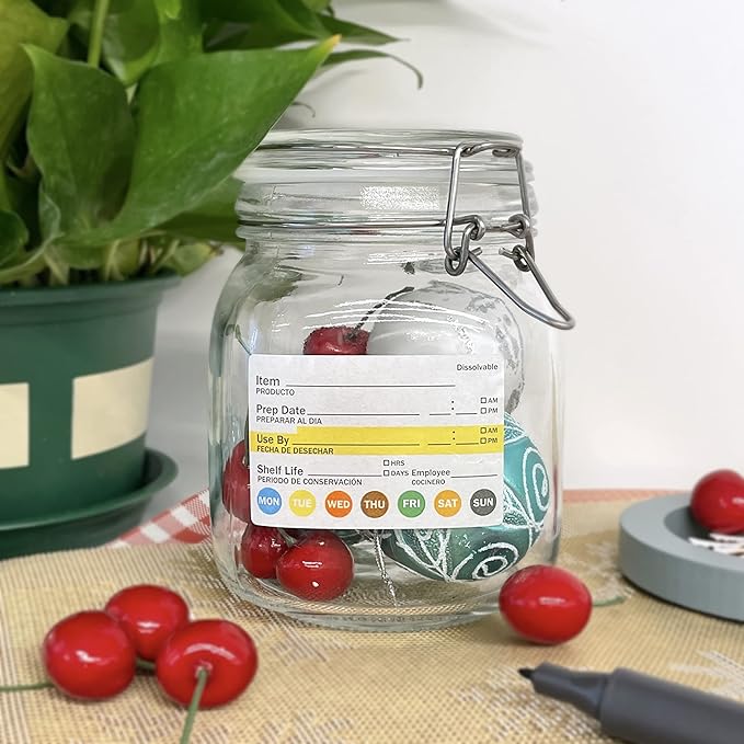 L LIKED Dissolvable Label Shelf Life for Food Rotation Use by Stickers 2 x 3 Inch Roll of 250 Labels