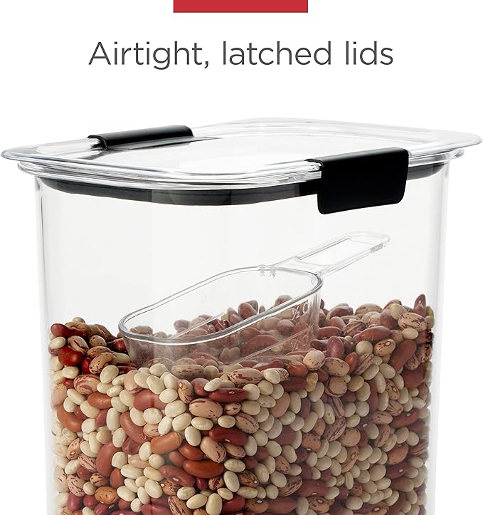 Rubbermaid Brilliance Airtight Cereal Food Storage Container, Shatterproof, BPA-Free and Dishwasher-Safe, 32oz Capacity (Pack of 2)