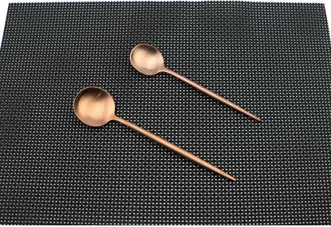 Flatware Set for 4, Luxury 20 Pieces Rose Gold Plated Copper Color 18/10 Stainless Steel Silverware Flatware Sets Spoons Knives and Forks Set, Service for 4