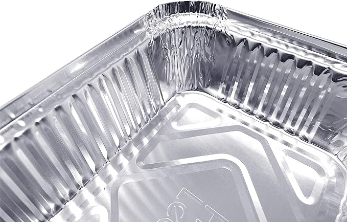 (120 Pack) Premium 2.5-LB Takeout Pans with Lids - 8.6" x 6.1" x 2" l Heavy Duty Disposable Aluminum Foil for Catering Party Meal Prep Freezer Drip Pans BBQ Potluck Holidays