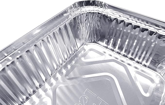 (60 Pack) Premium 2.5-LB Takeout Pans with Lids - 8.6" x 6.1" x 2" l Heavy Duty Disposable Aluminum Foil for Catering Party Meal Prep Freezer Drip Pans BBQ Potluck Holidays