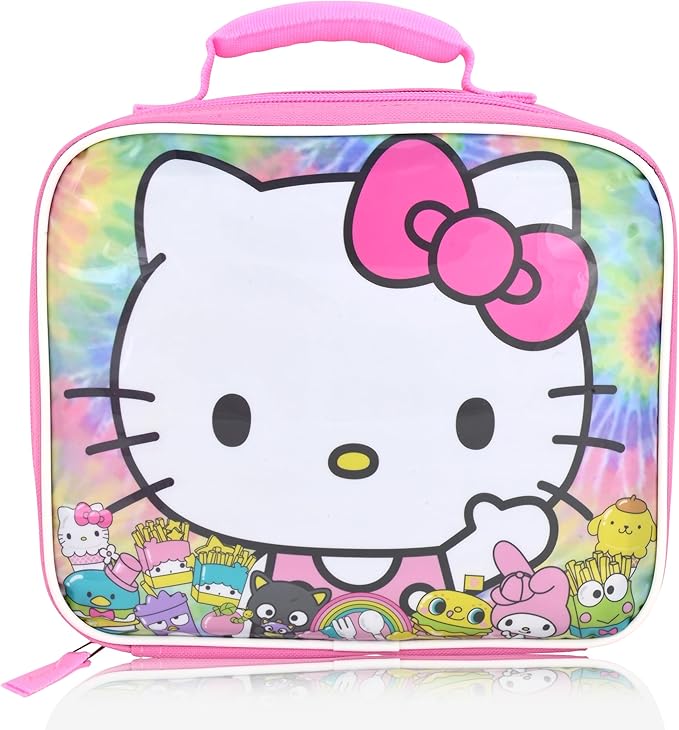 Fast Forward Sanrio Hello Kitty Lunch Box for Kids | Insulated Lunch Bag Lunch Box for Girls, Boys, Unisex | Hello Kitty and Friends Pink Reusable Lunchbox