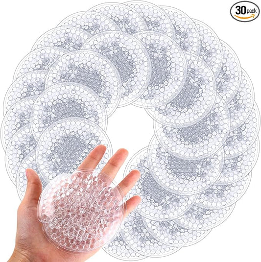 Woanger 30 Pieces Boo Boo Ice Pack Reusable Cold Packs Round Small Ice Packs for Bump Wisdom Teeth Breastfeeding Tired Eyes Dark Circles Face Pain Relief(Clear)