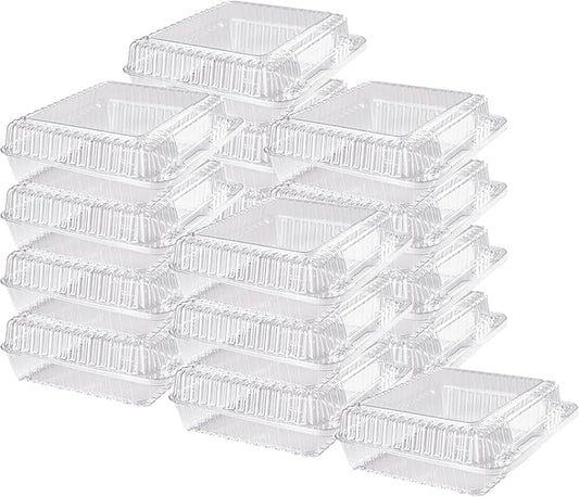 25-Pack Clear Plastic Food Containers Clamshell Take Out Disposable To Go Boxes for Food Clam Shell 8 x 7 inch for Salads, Snacks, and Meals