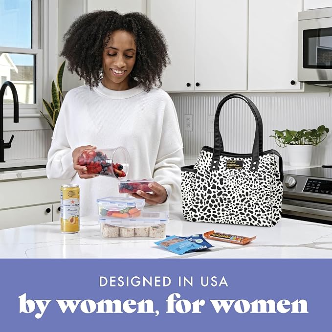 Fit & Fresh Lunch Bag For Women, Insulated Womens Lunch Bag For Work, Leakproof & Stain-Resistant Large Lunch Box For Women With Containers and Matching Tumbler, Zipper, Westerly Lunch Bag, Cheetah