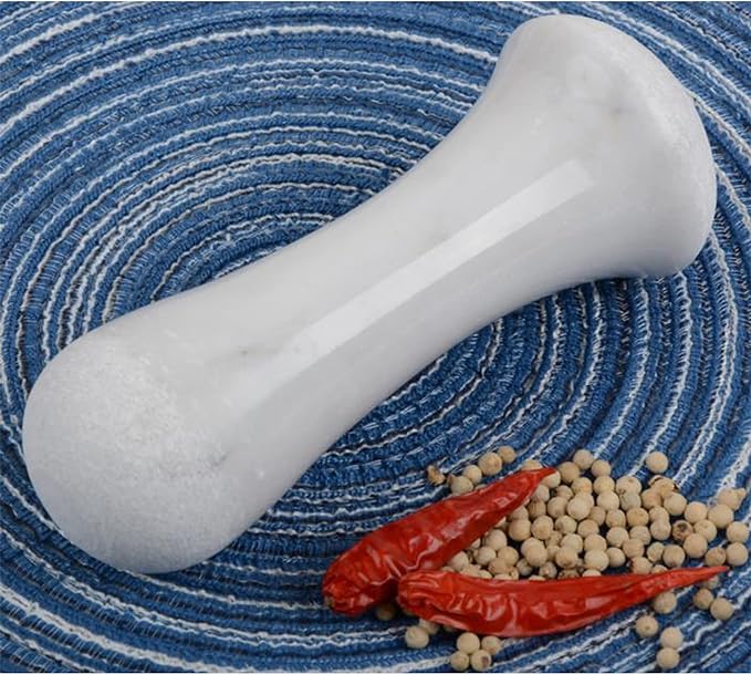 Tianman Marble Replacement Pestle 5.9" Length Polished, Use Pestle on Both Ends (Only Pestle Mortar Not Included) (Grey Marble Polished)