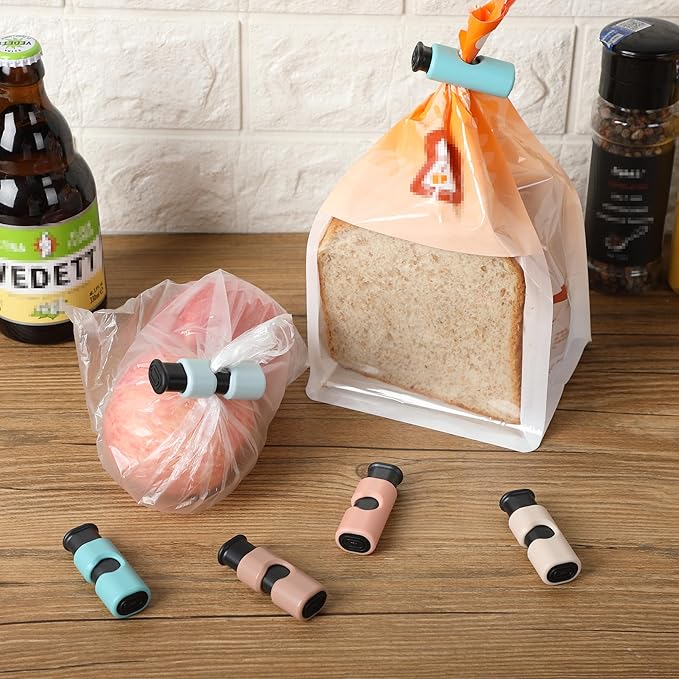 Mr. Pen- Squeeze and Lock Bread Bag Clips, 8 Pack, Cool Autumn Colors, Squeeze and Lock Bread Clips Reusable