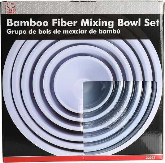 Chef Craft Eco Bamboo Fiber Mixing Bowl Set, 6 Piece Set, Blue