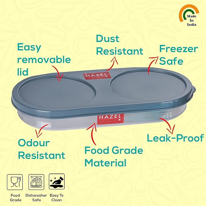 HAZEL Stainless Steel Oval Shape Container Roti box with Airtight Lid | Chapati Container for Tiffin Box & Kitchen | Chapati, Roti & Puri Dabba With Leak Proof Lid,