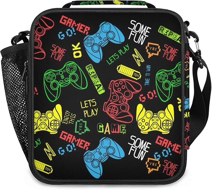 Lunch Bag Personalized Game Controller Lunch Bag Insulated Lunch Bag Reusable Lunch Box Picnic Travel Lunch Tote Bag Snack Bag