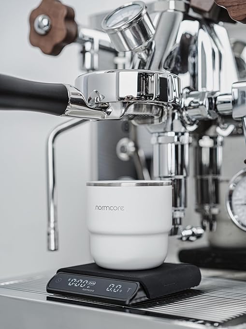 Normcore Pocket Coffee Scale V3, Pour Over Drip Espresso Scale, Barista Scale with Timer, Anodized Aluminum Body with Back-Lit LCD Display, Black