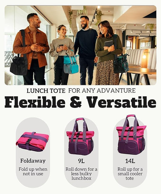 SUNNY BIRD Dual Compartment Lunch Bag Insulated Lunch Box for Women and Men (Purple)