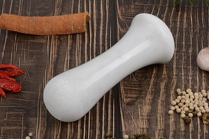 Tianman Marble Replacement Pestle 5.9" Length Polished, Use Pestle on Both Ends (Only Pestle Mortar Not Included) (Grey Marble Polished)
