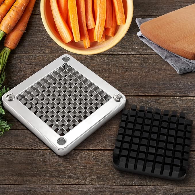 WICHEMI Replacement Chopper Blade 3/8" Blade Commercial Vegetable Chopper Stainless Steel Onion Chopper Dicer Blades and Pusher Block for Tomato Dicer French Fry Cutter
