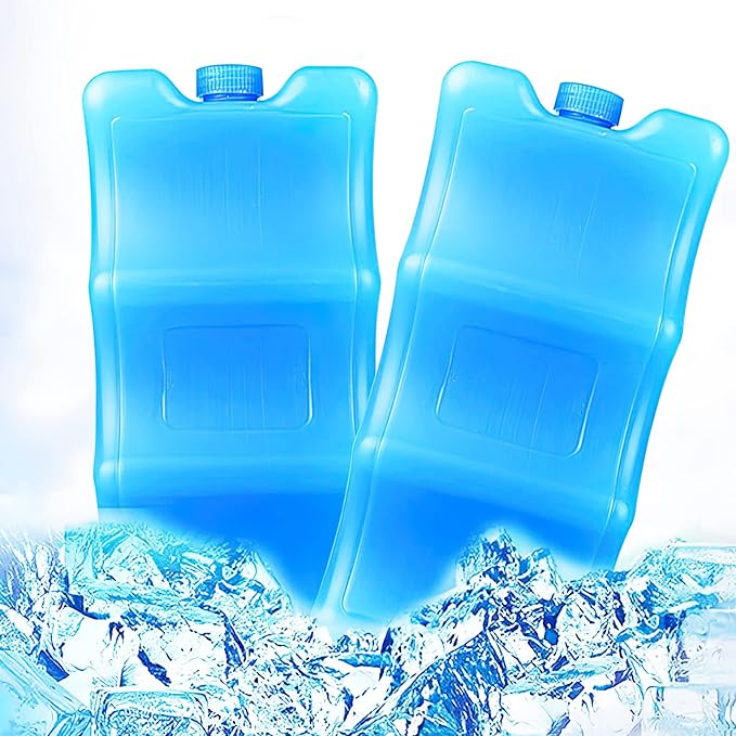 Large Ice Packs, Ice Box Cooler, Cool Coolers Compact Reusable Ice Pack Piece, Wavy Cooling Pad Perfect for Cola, Beer Cans to fit in Lunch Boxes, Coolers, and Beach Bags Blue