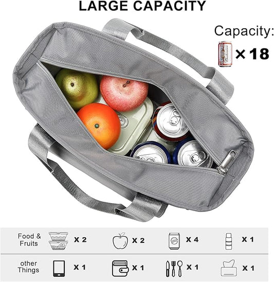 Weitars Lunch Bag for Men Women,Leak Proof Lunch Box for Work,Large Lunch Tote Bag with Removable Shoulder Strap,Insulated Lunch Bag for Picnic Hiking