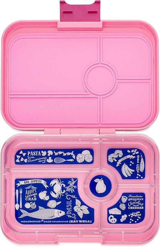Yumbox Tapas Leakproof Bento Lunch Box, 5 Compartment Removable Tray, Bento Lunch Containers for Adults and Kids, Large Size, Easy Clean, Lunch Box Kids (Capri Pink with Bon Appetite Tray)