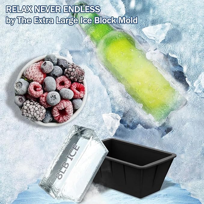 Extra Large Ice Cube Molds 2Pack 16LB Silicone Large Ice Cube Molds for Cold Plunge Tub,Reusable Ice Cube Trays for Freezer,Ice Block Molds for Home Ice Bath,Cold Plunge Accessories,Ice Bath Chiller