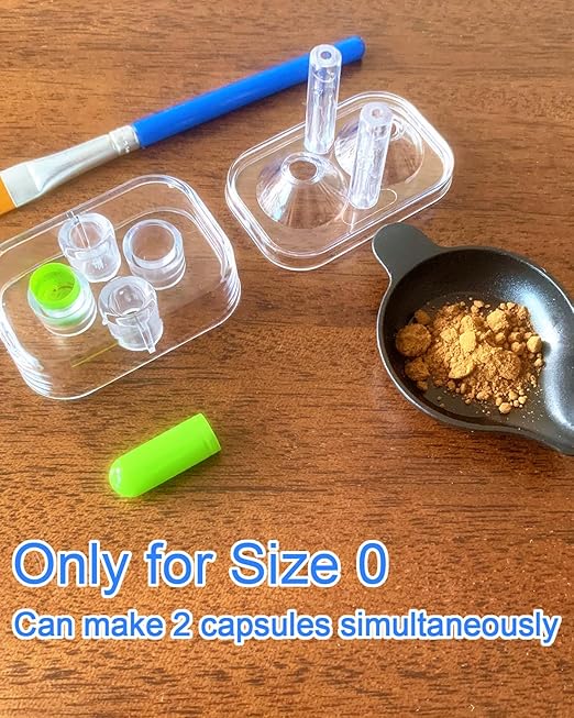 Milligram Scale with Capsule Filling Tool Kit, Only for Size 0, Powder Pans, mg Scale for Powder Medicine, 50g by 0.001g, 6 Weighing Units, Calibration Weight, Scoops, Tweezers Included
