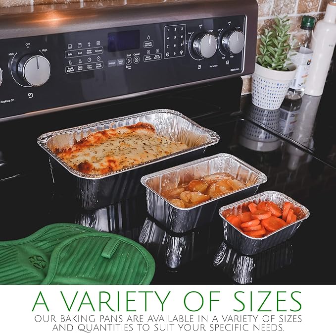 PLASTICPRO [5 Lb 25 Pack Disposable Loaf Pans Aluminum Tin Foil Meal Prep Bakeware - Cookware Perfect for Baking Cakes, Bread, Meatloaf, Lasagna 5 Pound 12.5'' X 6.25'' X 3.5''