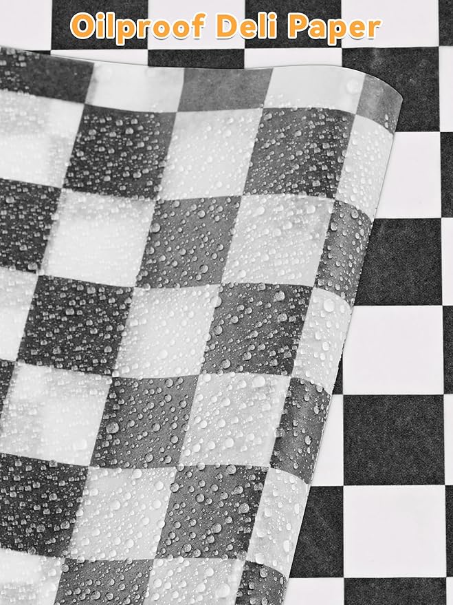 SMARTAKE 12 x 12 Inches Wax Paper for Food, 250 Pcs Non-Stick Hamburger Patty Paper, Square Sandwich Separators Wrapping Paper, for Lunch, Restaurants, Barbecues, Picnics, Parties, Black Plaid