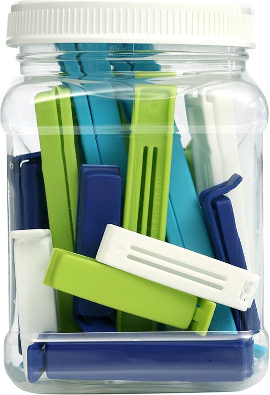 Linden Sweden Twixit Bag Clips - Keep Food Fresh, Stop Spillage - Easily Date Stamp Frozen Bags - Chip Clips for Storage & Organizing - Microwave, Freezer & Dishwasher-Safe - BPA-Free - Set of 26