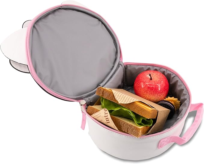 Fast Forward Sanrio Hello Kitty Lunch Box for Kids | PU Leather Insulated Lunch Bag Lunch Box for Girls, Boys, Unisex, Toddlers | Hello Kitty White Reusable Lunchbox