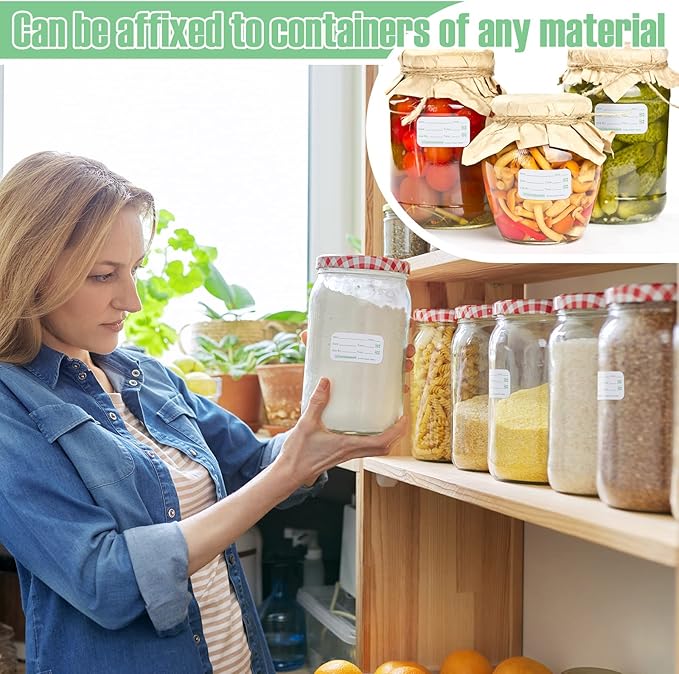 Outus 7500 Pieces Food Labels for Containers 1 x 2 Inch Expiration Date Stickers Washable Meal Prep Food Storage Labels Freezer Tape Easy to Write for Home Kitchen Restaurant Supplies