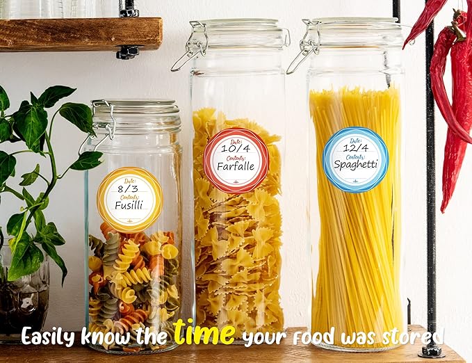 Mason Jar Lid Labels, Removable Canning Label, Waterproof Write-On Meal Prep Label for Food Container, Glass Bottle, Canned Jams, Preserve, Home & Kitchen Organization, 90 (Forest Streams)