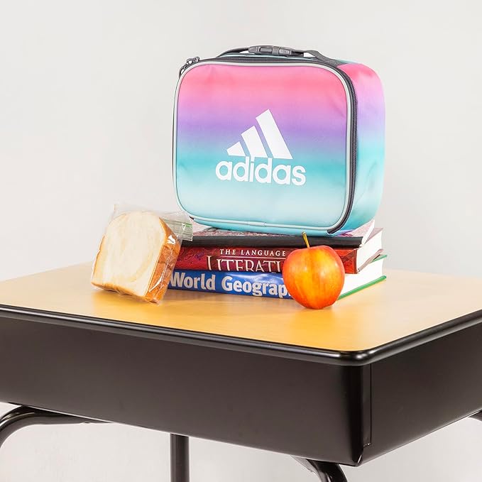 adidas Foundation Insulated Lunch Bag for Men and Women, Flow Blur/Signal Orange