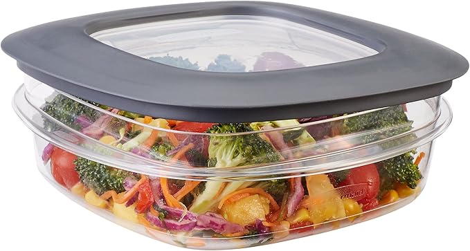 Rubbermaid Premier Easy Find Lids Meal Prep and Food Storage Containers, Set of 6 (12 Pieces Total), Grey |BPA-Free & Stain Resistant