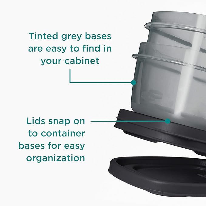 Rubbermaid EasyFindLids Food Storage Containers with SilverShield Antimicrobial Protection, 42-Piece Set, BPA-Free, Grey