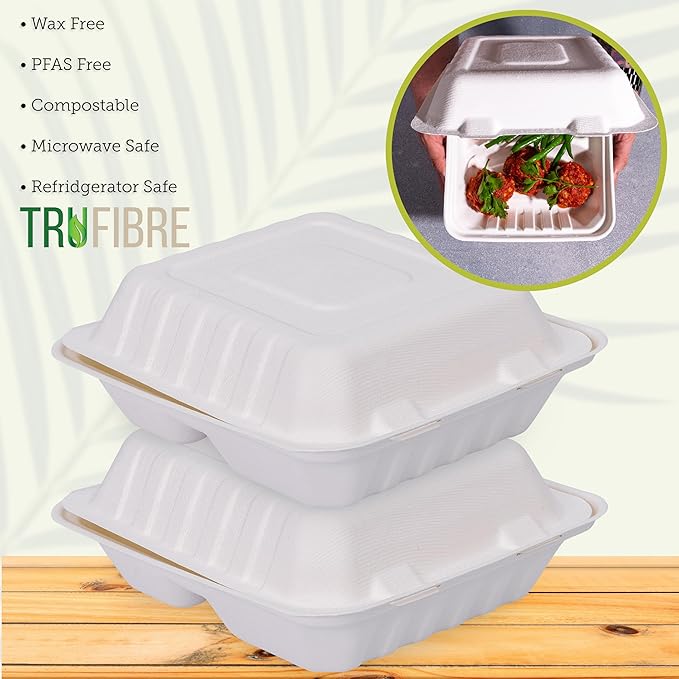 White Disposable Food Containers with Lids, To Go Clamshell, Take Out Boxes for Delivery, Cakes, Desserts, Party Favor, Events, 8x8 100 Pack