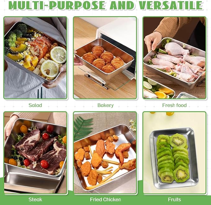 4pcs Stainless Steel Containers with Lids, Stainless Steel Food Storage, Snack Containers, Lunch Box for Office Travel
