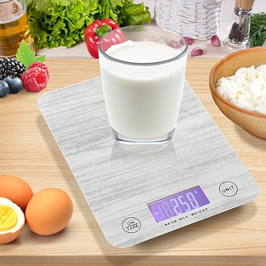 Food Scale Kitchen Scale for Baking Cooking Digital Food Weighing Measuring Scale Small Waterproof Electric Food Scale Gray Textured